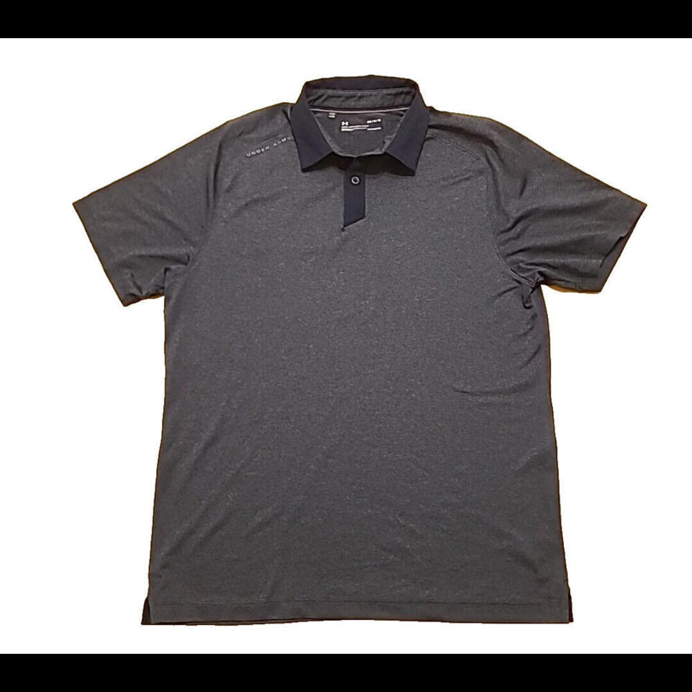 Under Armour Polo Men's M Navy Loose Fit Heat Gear Short Sleeve Golf Active